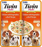 INABA Dog Twin Aliment humide avec du poulet, des légumes et du bœuf 2x40 g